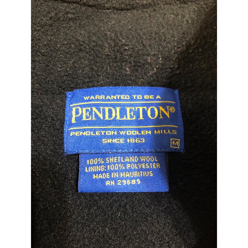 Pendleton Vest Mens M Shetland Wool Full Zip Fleece Lined Pockets Blue - Picture 7 of 13
